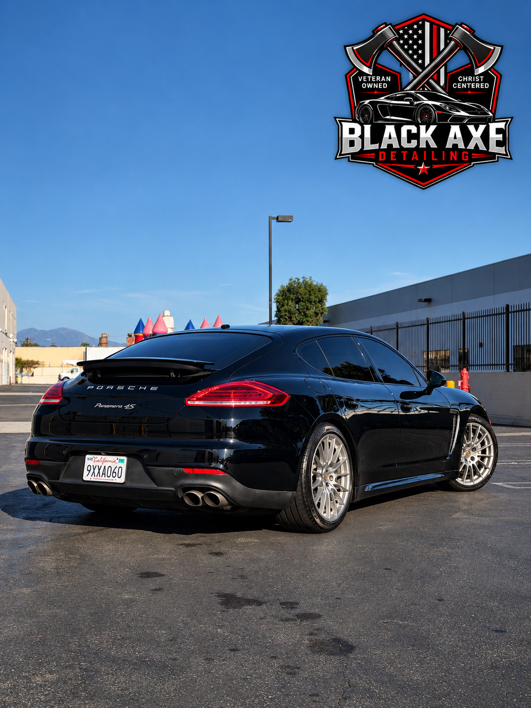 Black Porsche Panamera 4S after paint enhancement